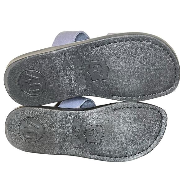 JERUSALEM SANDALS Aviv Gray Leather Wide‎ Strap Sandals Women's Size 9 (40) - Picture 8 of 8